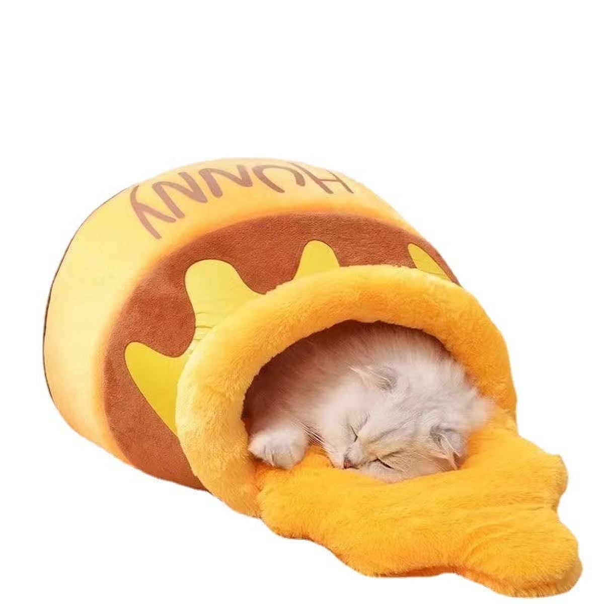 Cat Bed Honey Pot Cat Bed for Indoor - Comfortable Memory Foam Pet Furniture with Cat House Tent - with Removable Washable Cushioned Pillow, Cute Soft Self Warming Kitten Beds for Breeds-Large