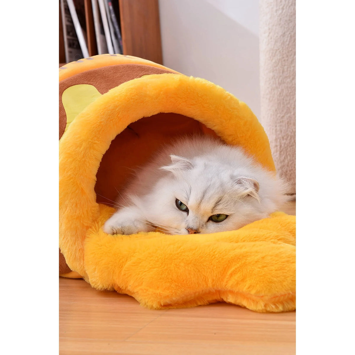 Cat Bed Honey Pot Cat Bed for Indoor - Comfortable Memory Foam Pet Furniture with Cat House Tent - with Removable Washable Cushioned Pillow, Cute Soft Self Warming Kitten Beds for Breeds-Large